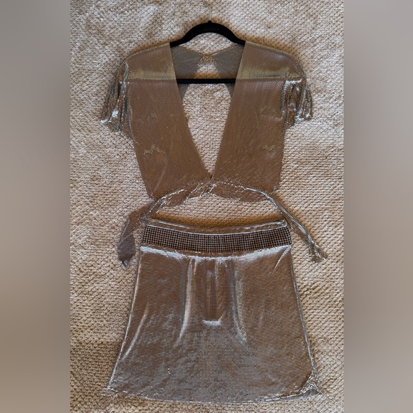 Fannie Schiavoni Dresses & Skirts - Fannie Schiavoni Set Silver Top & Skirt